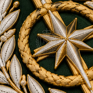 Wholesale Bullion <b>Badge</b> Embroidery Patches OEM Bullion Embroidery <b>Badge</b> <b>Clip</b> For Chest <b>Badge</b> For Online Sale - Product Image 6