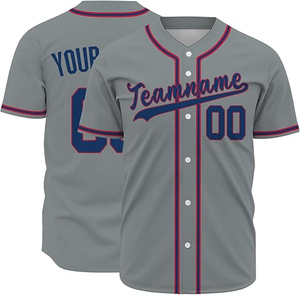 OEM High Quality 100% Polyester Breathable Quick Dry <b>Baseball</b> Jersey Customizable Sublimation Full Button Design Solid Softball - Product Image 1