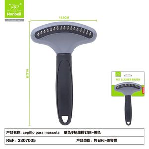 Pettine a un solo filo per animali domestici con manico monocolore per la toelettatura di cani e gatti - Prodotto all'ingrosso del produttore - Product Image 2