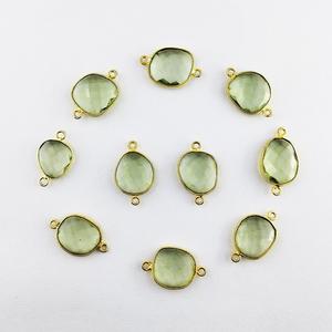 หินฟรีจากFacetedสีเขียวอเมทิสต์อัญมณีDesignerแฟนซีBezel Connector DIYสร้อยคอจี้ 925 เงินค้นหาเครื่องประดับ - Product Image 3