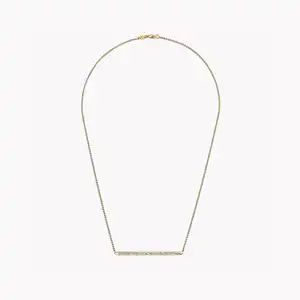 Fashion Jewelry Necklace East West Baguelte Pendant with Dainty Gold Chain Available at Export Price from Indian Manufacturer