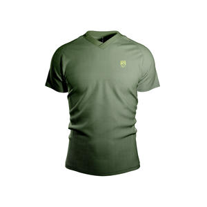 T-shirt de sport personnalisé pour hommes Maillot d'entraînement de gymnastique respirant à séchage rapide OEM/ODM Vêtements de sport à manches courtes col en V - Product Image 1