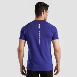 Camiseta Deportiva Ajustada Azul Eléctrico, Modelo Critical, 180 Gramos, Tejido de Punto Transpirable, Teñido Liso con Serigrafía - Product Image 2