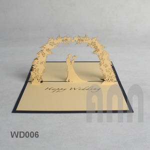 Carte d'invitation de mariage de découpe laser 3D de couple floral pour l'anniversaire et la Saint-Valentin en papier souvenir - Product Image 6