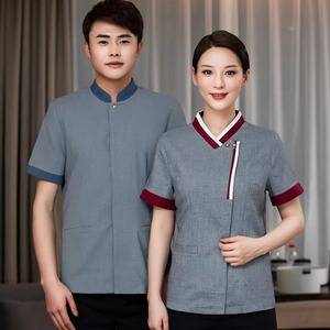 ชุดเสื้อเจอร์ซีย์เสื้อและกางเกงเครื่องแบบ2ชิ้นสำหรับร้านอาหารแขนสั้นสั่งผลิตจากโรงงาน - Product Image 6