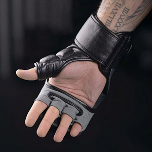 Gants de combat MMA Dwelt Gears Pro en cuir PU, demi-doigts, rembourrage renforcé, entraînement de combat, sparring, fermeture auto-agrippante, qualité supérieure - Product Image 4