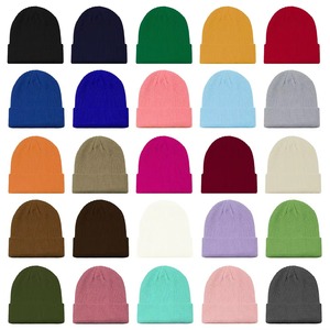 Personnalisation gratuite en gros bonnets en tricot chapeaux d'hiver doux chaud à revers brodé Logo hommes femmes mode porter commun 100% - Product Image 5