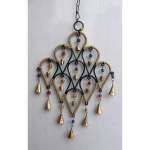 Campanas de Viento en Forma de Lágrima de Hierro Reciclado Hechas a Mano, Adorno de Pared en Forma de Corazón para Jardín, Patio, Decoración Navideña - Product Image 3
