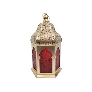 Vintage <b>Gold</b> Metal House Shaped Mini <b>Lantern</b> Wholesale Outdoor Moroccan Iron <b>Lantern</b> for Home and Garden Decor - Product Image 2