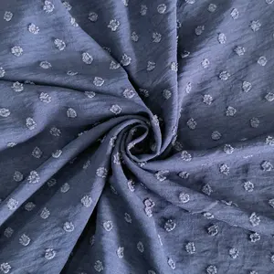 NO MOQ 100%Polyester Cey Crepe Fabric Stretch Dyed Cut Flower Jacquard Fabric