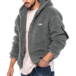 Premium <b>Men</b> Hooded <b>Fleece</b> Jacket <b>Sherpa</b> Warm Winter Casual Outdoor Breathable Quick Dry Front Logo Soft Comfortable - Product Image 3