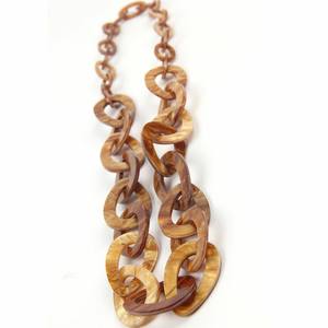 Handmade High Quality Stylish Horn Pendant Necklace Handmade <b>Resin</b> Wood Metal Bone with Diamond and Pearl Unique Chain - Product Image 4