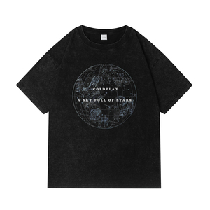 Camiseta personalizada Vintage con lavado ácido para hombre, estilo Hip Hop de gran tamaño, peso pesado, 100% algodón, secado rápido, desgastado para estampado de hojaldre - Product Image 2