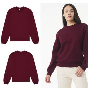 Sudadera de cuello redondo de felpa unisex de alta calidad Bella Canvas color granate para mujer, sudadera de cuello alto 100% algodón para hombre, invierno 2026 - Product Image 4