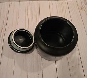 Recipiente de Cerámica Negro Mate para Guardar Galletas, con Tapa Hermética, Apto para Alimentos, Organizador de Cocina Duradero, Almacenamiento para Encimera - Product Image 2