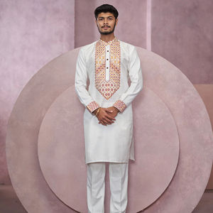 Ivory Royal jacquard designer <b>kurta</b> - Product Image 1