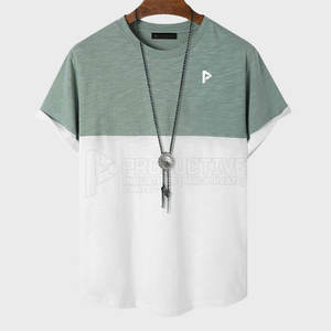 Camiseta de manga corta para hombre más vendida, logotipo personalizado impreso, patrón sólido, 100% algodón, ropa de cuello redondo - Product Image 2