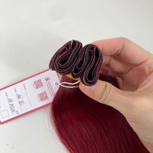 GENIUS WEFT Cheveux Humains Vietnamiens de Qualité Supérieure Rouge Foncé 18 Pouces Extensions de Cheveux Raides de Luxe - Product Image 1