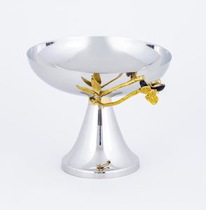 Bols à salade et à fruits en laiton émaillé floral de design moderne Bols à noix et articles de décoration Artisanat en métal par un fabricant indien - Product Image 6