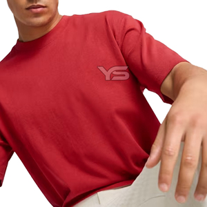 T-shirt solide décontracté pour hommes avec motif Tissu en jersey Méthode de tissage non tissé teint en plaine - Product Image 3