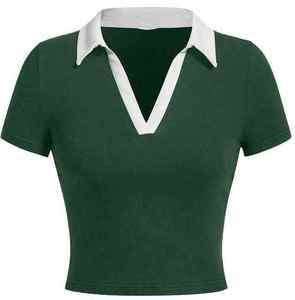 Polo pour femme brodé sur mesure de haute qualité, confortable, en tricot, vêtements de travail d'été, vente en gros, approvisionnement direct d'usine - Product Image 1