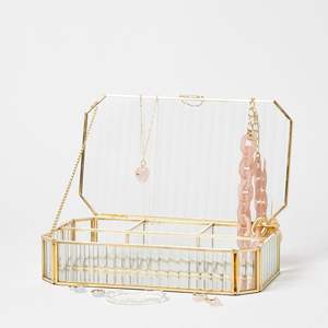 Joyero de cristal de latón de primera categoría con gran demanda que proporciona un almacenamiento elegante para anillos, collares y pendientes - Product Image 6