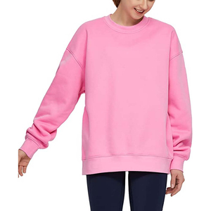 Sweat-shirt ample en coton 100% tricoté épais pour femme, doux et surdimensionné, avec logo personnalisé, design hiver - Product Image 4