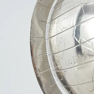 Casa señorial hecha a mano de níquel, pequeño globo terráqueo, decoración de escritorio en tonos plateados, herramienta educativa de geografía para oficina, adorno para el hogar - Product Image 4