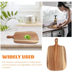 Tabla de cortar de doble mango de madera de acacia, tabla de servicio Simple Natural para cortar queso para cocina y hoteles, nuevo listado - Product Image 3