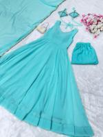 Fausse Georgette Designer Anarkali Suit Pakistanais Bollywood Party Wear Salwar Kameez