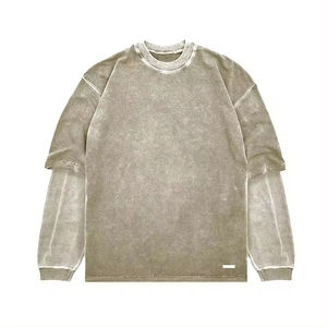 Wholesale High Quality Oversized Print T Shirt Waffle Knit <b>Top</b> <b>Thermal</b> Double Layer <b>Long</b> <b>Sleeve</b> T-shirt for Men Training Wear - Product Image 3