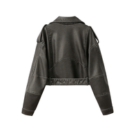 Blouson Bomber en Cuir Véritable Noir Uni pour Femme, Chauffant et Respirant, Fermeture Éclair, Style Urbain Tendance, Meilleure Vente OEM, Vente en Gros
