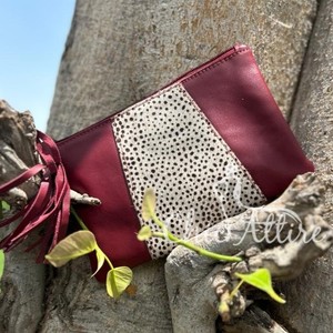 กระเป๋าหนังมีพู่พิมพ์ลายสัตว์ที่นำกลับมาใช้ใหม่มีเอกลักษณ์เฉพาะตัวกระเป๋าหนังขนสัตว์ขนาดเล็กกระเป๋าสตางค์ทันสมัยสำหรับผู้หญิง - Product Image 1