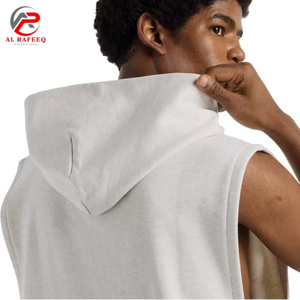 Sweat-shirts d'entraînement pour hommes en gros, logo personnalisé, streetwear, sweat-shirts sans manches, couleur unie, polaire, sweat-shirt sans manches pour hommes - Product Image 4