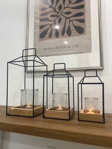 Rustic Wood and Black Iron Lanterns - Product Image 5