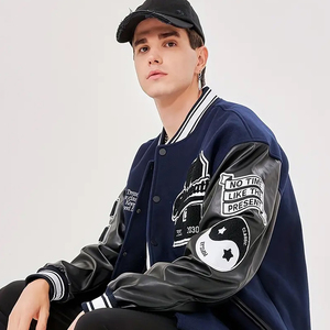 New Design <b>Men</b> Winter Varsity <b>Jacket</b> Plush Stand Collar Loose Fit <b>Letter</b> Pattern Chenille Embroidery High Street Wear - Product Image 6