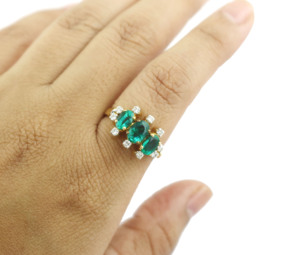 Anillo Apilable de Esmeralda, Plata de Ley 925, Piedra de Nacimiento de Mayo, Anillo de Compromiso de Piedra Preciosa Hecho a Mano para Mujer - Product Image 5