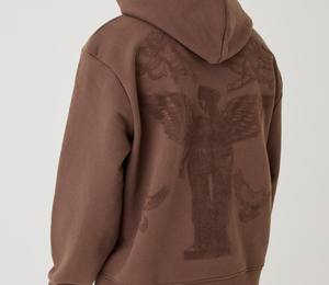 Winter Cotton <b>Fleece</b> Oversized Hoodie Unisex for Men Custom Logo <b>Brown</b> Color Made In Pakistan High Quality - Product Image 2
