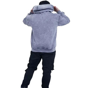 Vente en gros de sweat-shirts à capuche unisexes surdimensionnés de style vintage, lourds, vierges, délavés à l'acide, pour la mode en plein air - Product Image 2