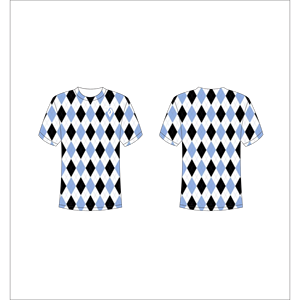 T-shirt à manches courtes pour homme, motif Argyle, bleu, noir, blanc, imprimé par sublimation, coupe classique, Trackstar, OEM, marque privée, TSI-G05-P0684 - Product Image 1