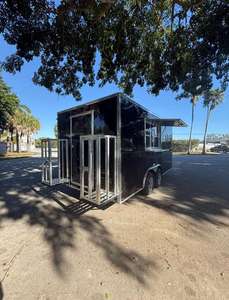 รถพ่วงขายของแบบปิด ขนาด 8.5x16 ฟุต คุณภาพสูง รองรับน้ำหนักได้ 10,000 ปอนด์ พร้อมส่วนประกอบไฮดรอลิกที่ทนทาน จัดส่งฟรี - Product Image 2