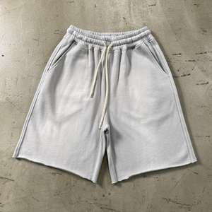 Pantalones cortos vintage lavados con ácido de verano para hombre, 100% de algodón, de felpa francesa, informales, sólidos, de secado rápido, transpirables, Vintage - Product Image 2