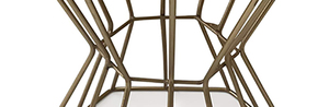 Medieval Edge Modern Side <b>Table</b> 15 X 15 X 18 White & <b>Gold</b> Marble and Iron Largest Manufacture Company for Home Office - Product Image 2