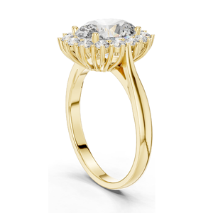 Bague halo en diamant de laboratoire 0,56 CT pour femme, clarté VVS-VS EF, or 18 carats, 14 carats, 10 carats et argent 925, or rose, or jaune, or blanc - Product Image 6