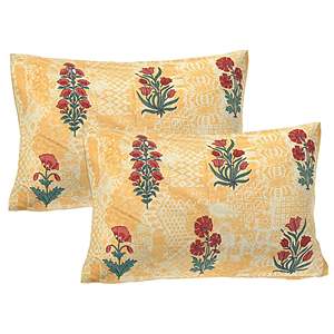 Sábanas de Cama Super King de Algodón 240 Hilos con Diseño Floral en Rojo y Melocotón, Incluye 2 Fundas de Almohada (SHKV1078) - Product Image 3