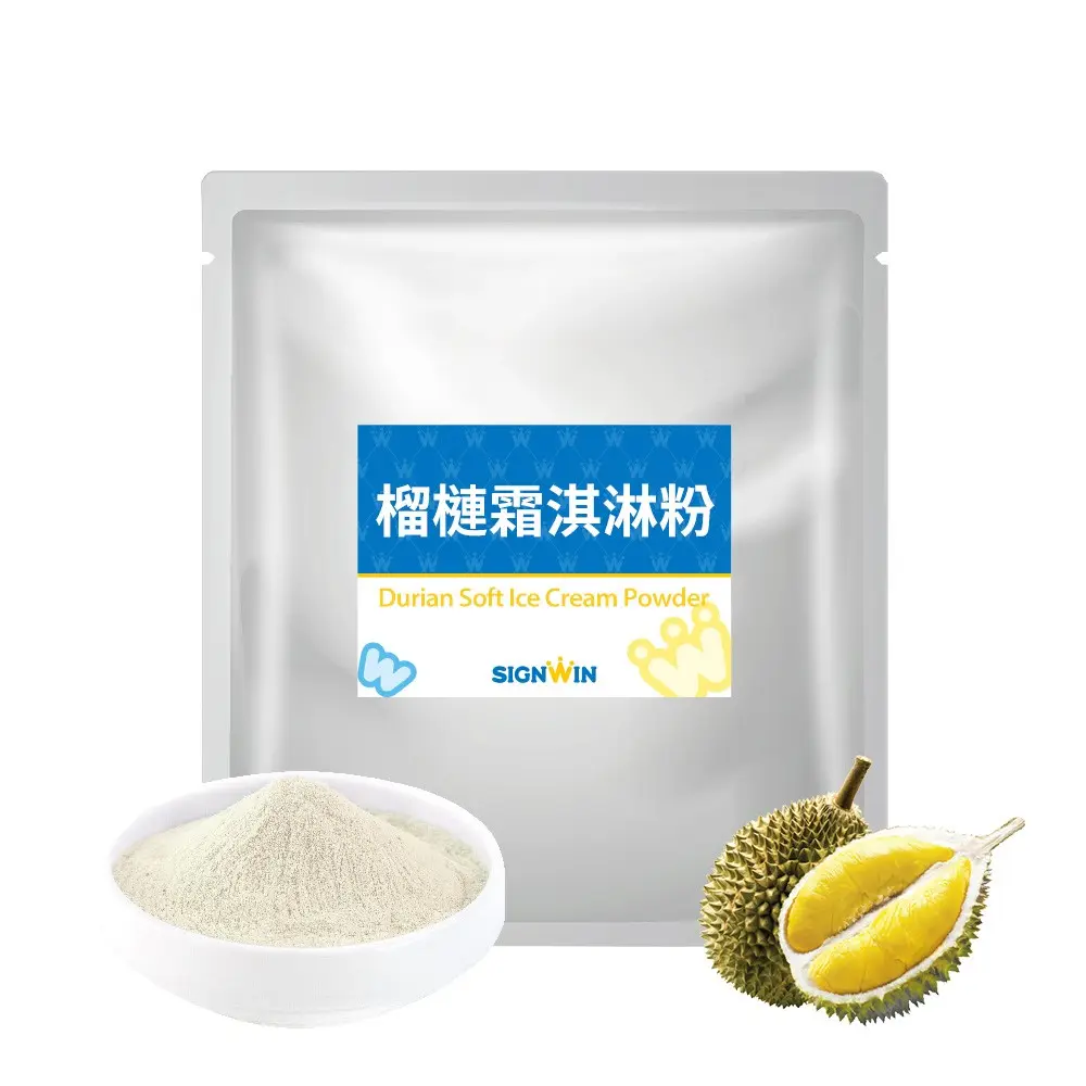 Durian yumuşak hizmet dondurma tozu tayvan çanta ambalaj pürüzsüz hammadde için dondurma Mix toz su ince toz ile 1 Kg