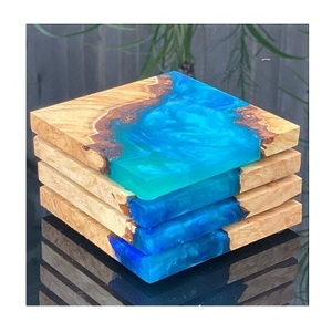 Meilleure vente sous-verres durables en résine de bois sous-verres ronds en bois naturel décor ancien bûche en bois coupe tranche sous-verres en bois tampons - Product Image 1