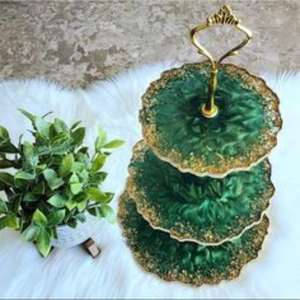 Soporte para pasteles de resina de alta durabilidad con artesanía artística Centro de mesa de postre elegante para ocasiones especiales - Product Image 5