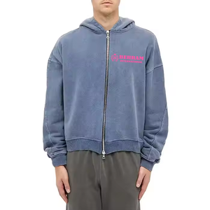 Sweat-shirts à fermeture éclair unisexes de haute qualité avec logo personnalisé OEM, 100% coton molletonné, tissu éponge français respirant, séchage rapide, coupe régulière, haut d'hiver - Product Image 2