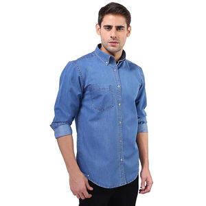 Nouvelles chemises en denim de coton respirant avec coupe confortable Chemises en jean à la mode pour adolescents grossistes - Product Image 2